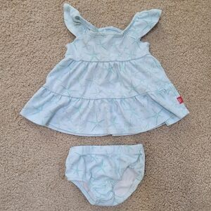 Magnetic Me Blue Starfish Patterned Dress Set 3-6